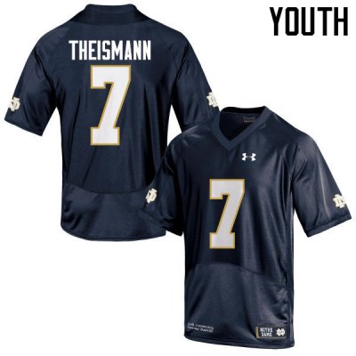 Notre Dame Fighting Irish Youth Joe Theismann #7 Navy Blue Under Armour Authentic Stitched College NCAA Football Jersey TDW0799XI